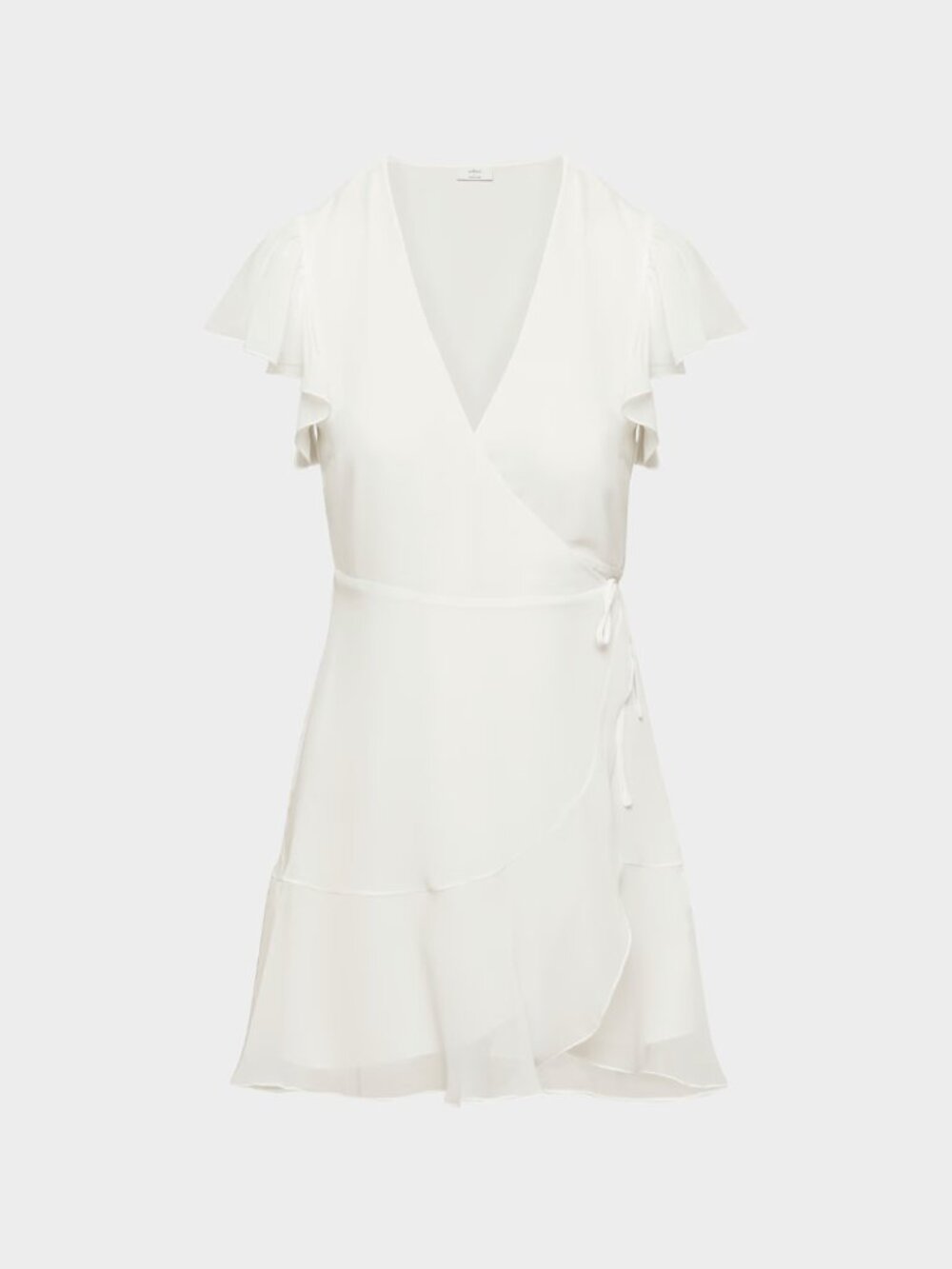 Aritzia Mini Wilfred Lawn Womens Medium White Chiffon Ruffle Wrap Dress